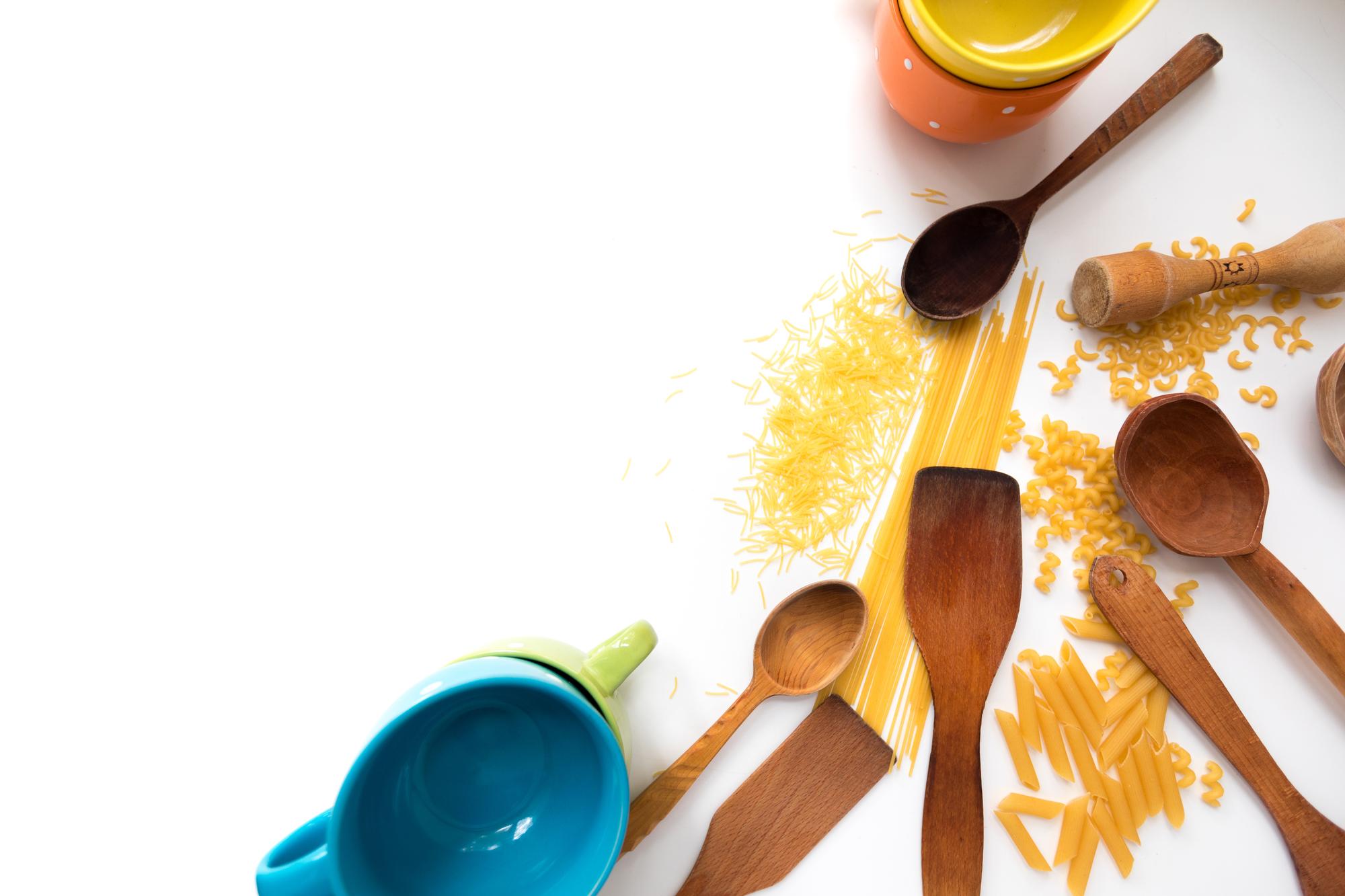 Bright workshop kitchen with utensils and ingredients